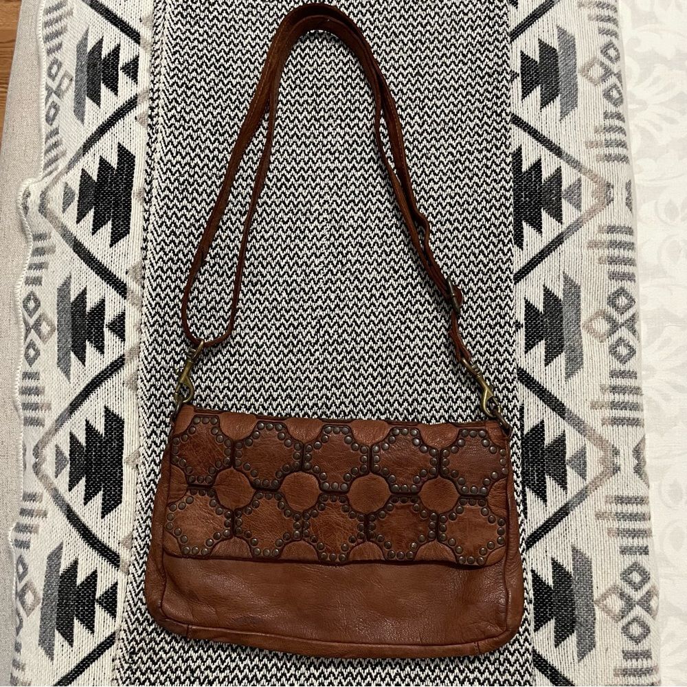 Kompanero Gisele -The Sling Bag Brown Leather w/Studs NWOT!